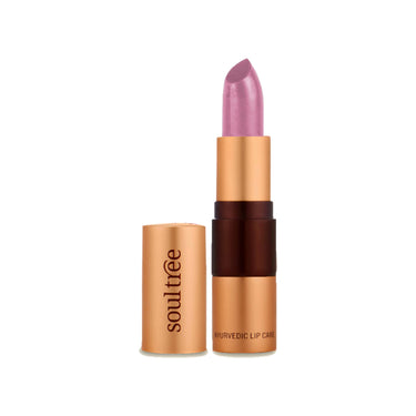 SoulTree Ayurvedic Lipstick - Candy Floss 636, 4gm | Creamy Texture | Enriched with Organic Ghee & Almond Oil | Moistured & Nourished Lips | 4gm